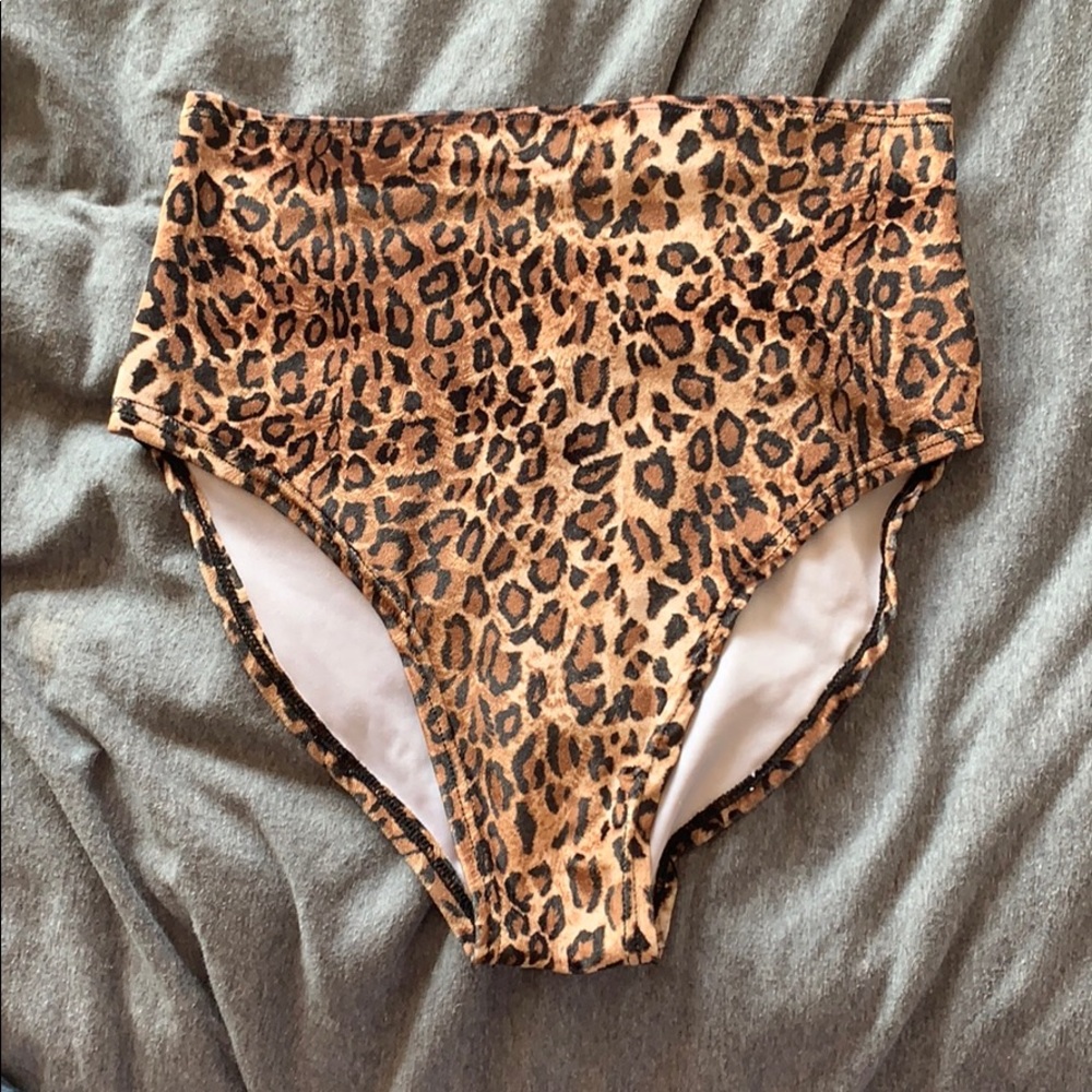 Velvet Leopard Print High Waisted Bottoms